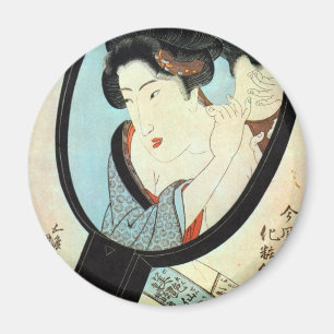 Aimant 鏡 の 中 女, 国 貞 Femme dans le miroir, Kunisada