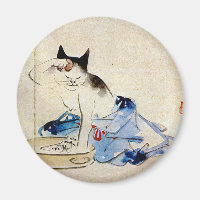 顔 を 洗 う 猫, 重 Cat Laver Visage, Hiroshige