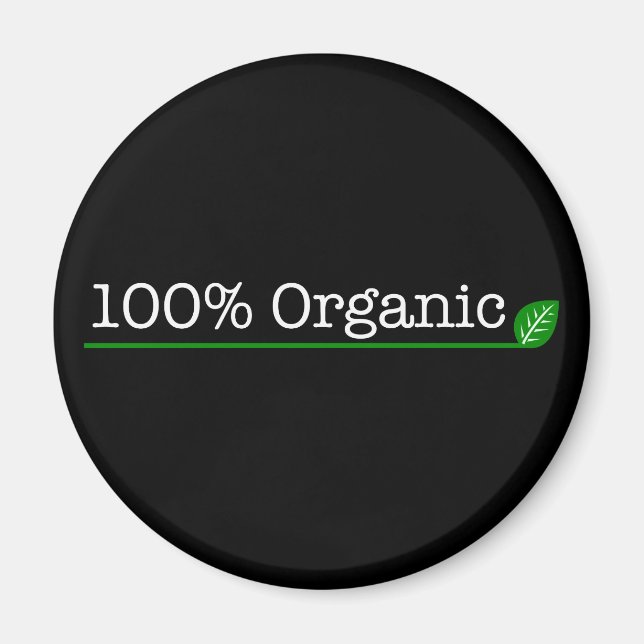 Aimant 100% Bio - texte blanc (Devant)
