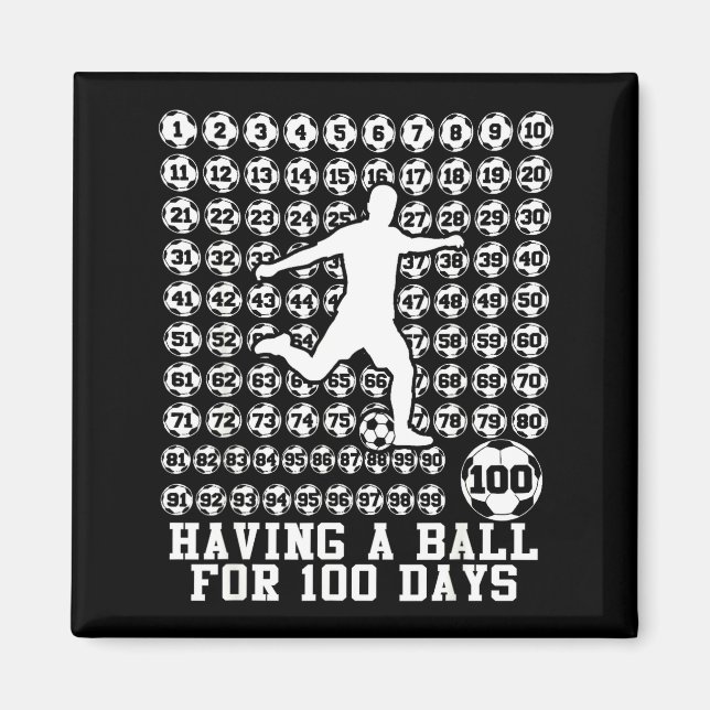 Aimant 100 Days Of School Boys Soccer 100th Day Of School (Devant)