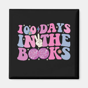 Aimant 100 Jours Dans Les Livres Boule Disco Groovy Rétro