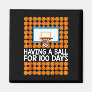 Aimant 100 Jours De Basket-Ball 100E Jour Boules Cadeau