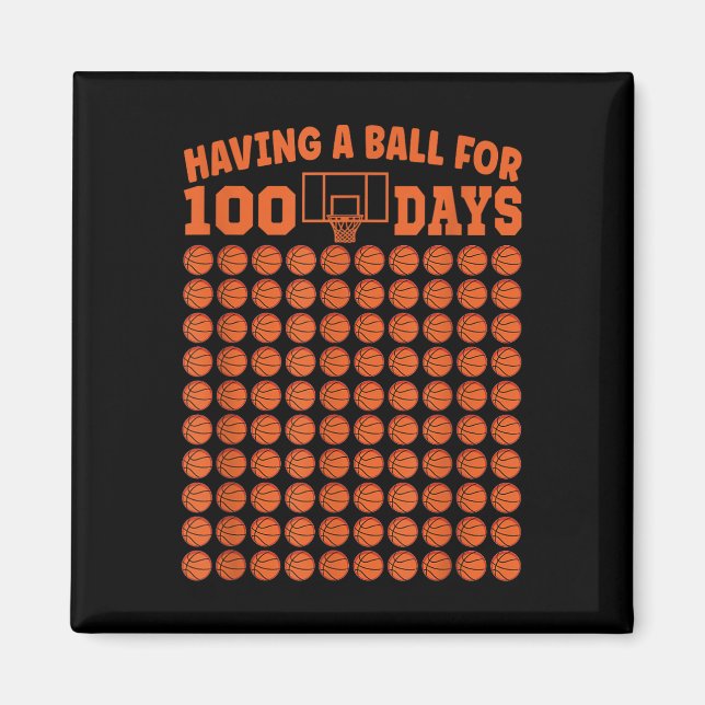 Aimant 100 Jours De Basketball Scolaire 100E Jour Pour Le (Devant)