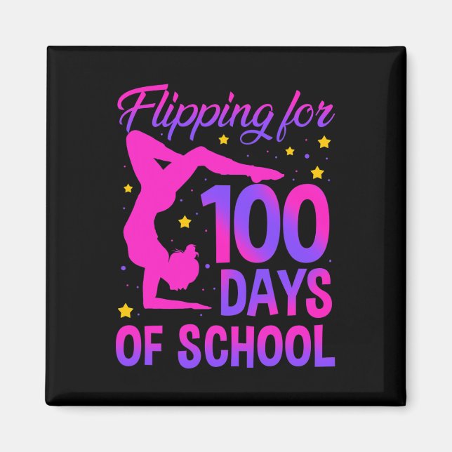 Aimant 100 Jours De Gymnastique Scolaire Gymnaste (Devant)
