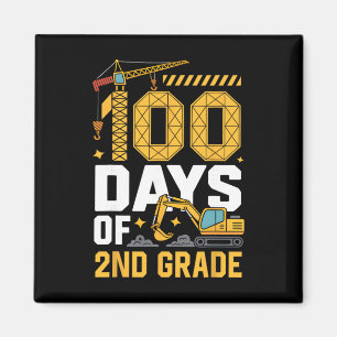 Aimant 100 jours de véhicule de construction de 2e année