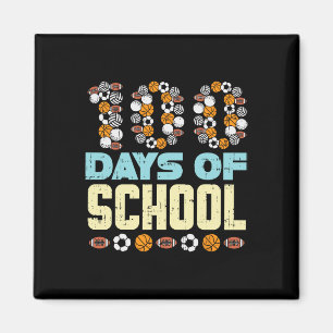 Aimant 100 Jours D'École Baketball Football Football Spor