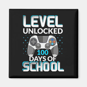 Aimant 100 Jours D'École Déverrouillé Gamer Nerdy Team