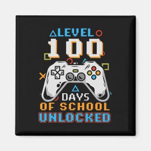 Aimant 100 Jours D'École Déverrouillé Vidéo Gamer Étudian