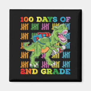 Aimant 100 jours d'école en 2e année T Rex Dinosaur
