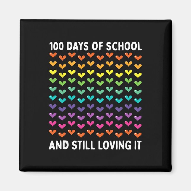 Aimant 100 Jours D'École Et Toujours Aimer Il Coeur (Devant)