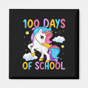 Aimant 100 Jours D'École Unicorn Filles Enseignante 100èm