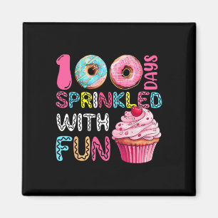 Aimant 100 jours parsemés de cupcakes amusants 100e jour