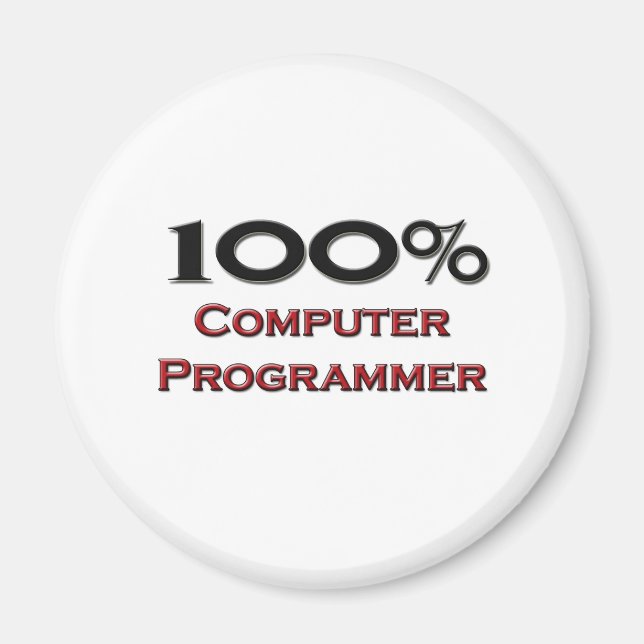 Aimant 100 % programmeur informatique (Devant)