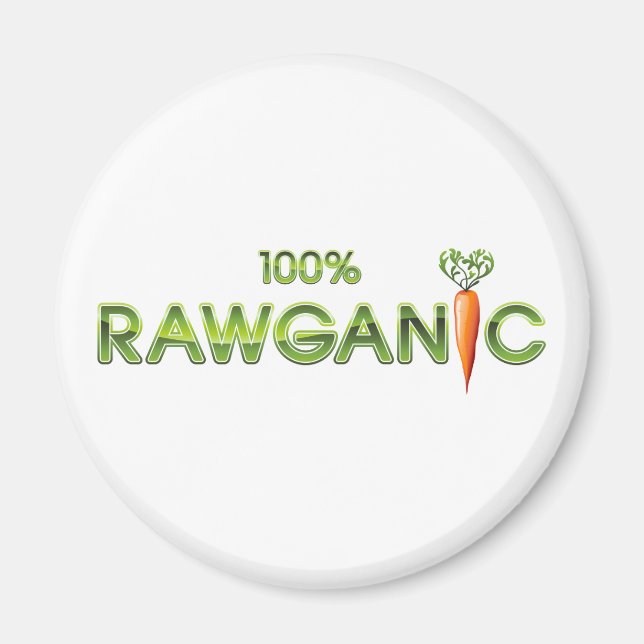 Aimant 100% Rawganic Raw Food - Carotte (Devant)
