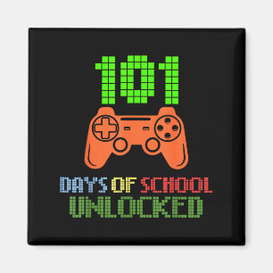Aimant 101 jours d'école débloqués manette de jeu pixel