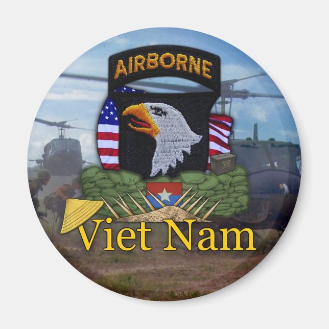 Aimant 101e division aéroportée vietnam vétérinaires Magn (Devant)