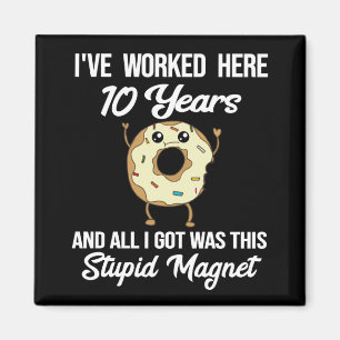 Aimant 10 ans de travail Anniversaire d'appréciation cad