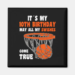 Aimant 10 ans Joyeux 10e anniversaire Basketball 10e Bi