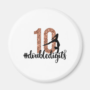 Aimant 10e anniversaire Cadeau double chiffres filles Gym