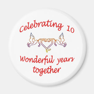 Aimant 10ème. ANNIVERSAIRE