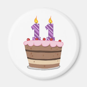 Aimant 11 ans sur le gâteau d'anniversaire