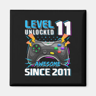 Aimant 11 Déverrouillé Awesome 2011 jeu vidéo 11e anniver