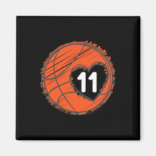 Aimant #11 Numéro 11 Dans Le Coeur - Joueur Bysketbyll Cu