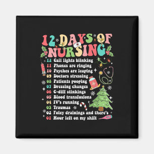 Aimant 12 Jour D'Infirmière Hôpital Noël Infirmière Noël 