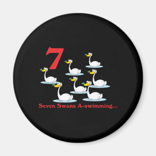 Aimant 12 jours sept cygnes a-nager