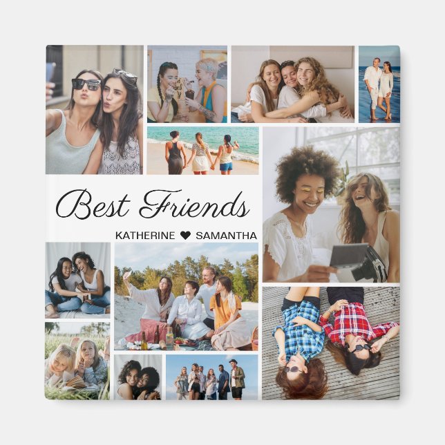 Aimant 12 Photo Collage Meilleurs Amis Pour Toujours (Devant)