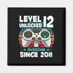 Aimant 12ans Anniversaire Son Garçon Amusant Gamer 12ème