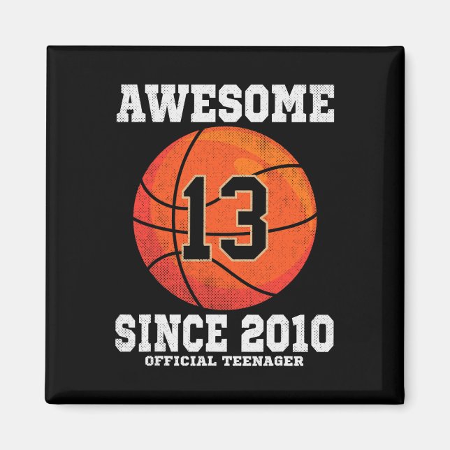 Aimant 13e anniversaire Bysketbyll Fan 13 ans Officiel (Devant)