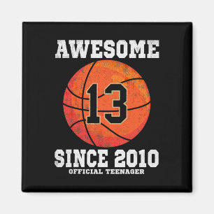 Aimant 13e anniversaire de basket-ball Van officiel 13 an