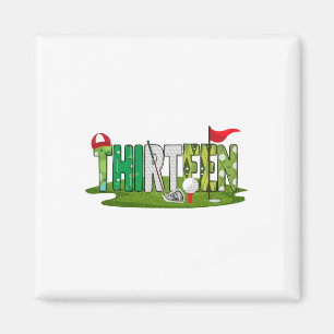 Aimant 13e Anniversaire Golf Thème 13 ans Enfants Sport P