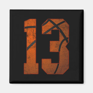 Aimant 13e Birthday Party Thirteen 13 Year Old Basketbal