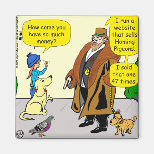 Aimant 1400 Rich Man with Homing Pigeons Cartoons