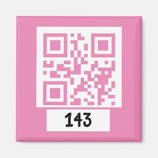 Aimant 143 message secret de code QR, décodez-le, dites-l (Devant)