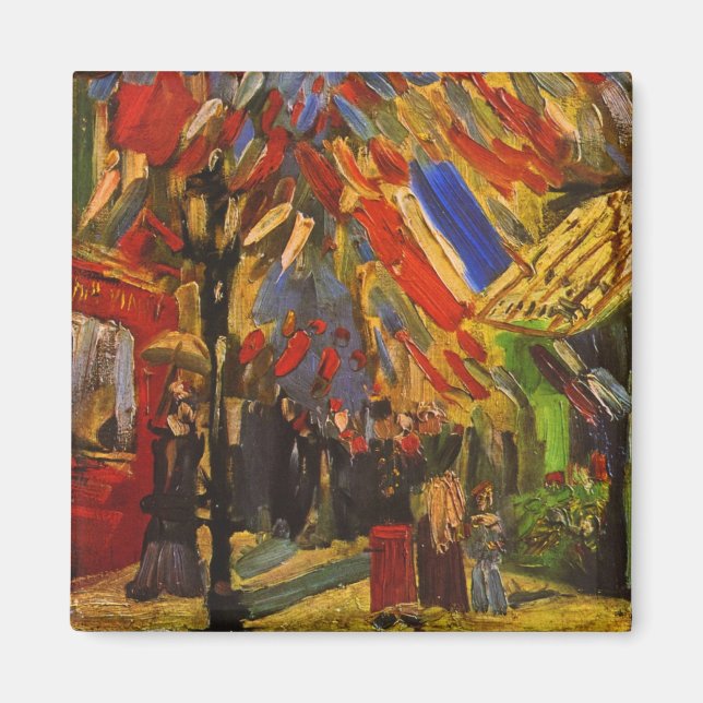 Aimant 14 juillet Fête à Paris Van Gogh Art (Devant)