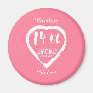 Aimant 14e anniversaire Mariage de l'ivoire traditionnel