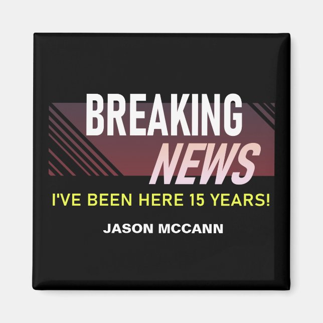 Aimant 15 ans Anniversaire du travail 15e emploi (Devant)