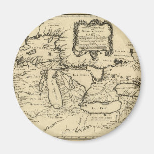 Aimant 1755 Great Lakes et nouvelle carte de la France/du