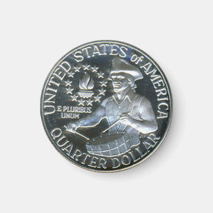 Aimant 1776-1976 quart de dollar de garçon bicentenaire