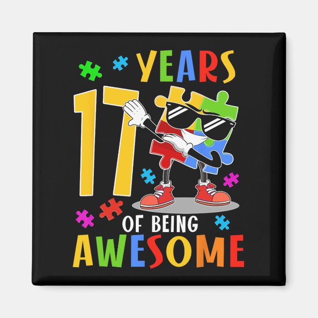 Aimant 17 Ans D'Être Un Anniversaire Magnifique Dabbing A (Devant)