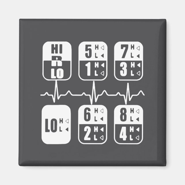 Aimant 18 Speeds Shift Trucker Heartbeat Funny Truck  (Devant)