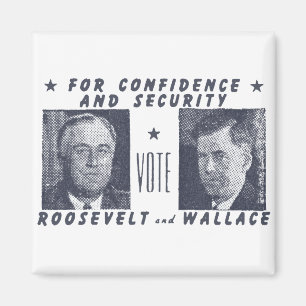 Aimant 1940 Vote Roosevelt + Wallace, gris