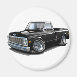 Aimant 1970-72 Camion Chevy C10 noir-blanc haut
