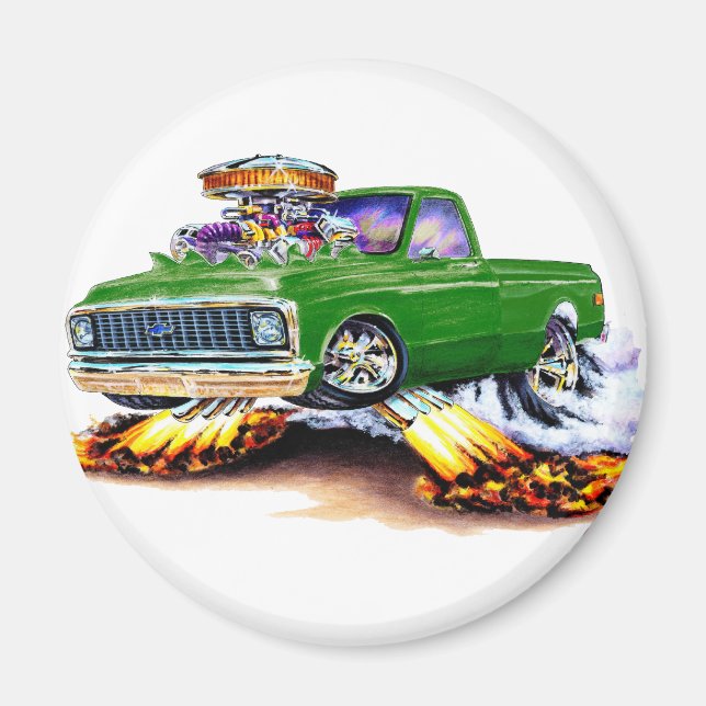 Aimant 1970-72 Chevy C10 Green Longbed (Devant)