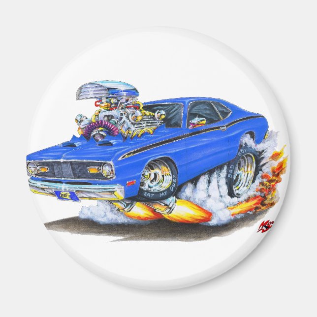Aimant 1970-74 Plymouth Duster Blue Car (Devant)