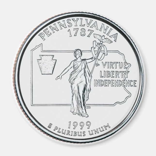 Aimant 1999 Pennsylvania State Quarter aimnet (Devant)