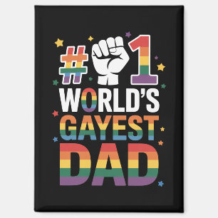 Aimant #1 Papa gay le plus gay du monde Fête des Pères dr